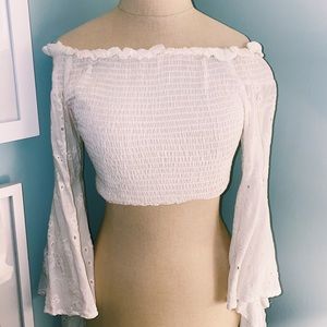 Surf Gypsy Off Shoulder Bell Sleeve Top